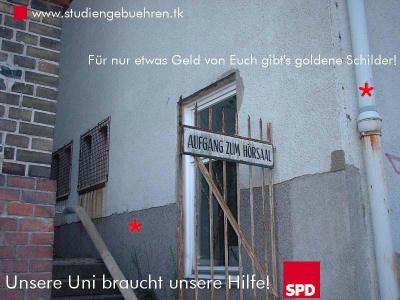 Plakat für die Homepage Studinegebühr.tk