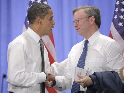 Messrs. Obama and Schmidt. White tie and shirt, working for the Lord.