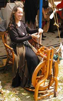 A Lady Spinning Mohair