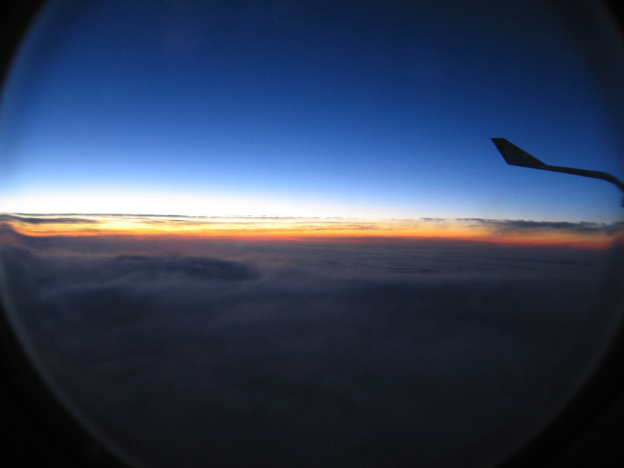 Sunset, 12km above Atlantic Ocean