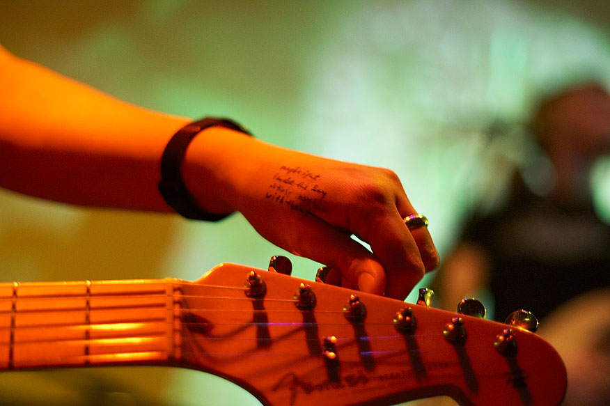 Playlist handwritten on hand, Audrey from Goetborg, Sweden