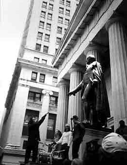 This is them performing on Wall Street for the video.