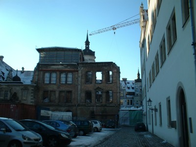 Dresdner Schloss, rechts Kanzleihaus