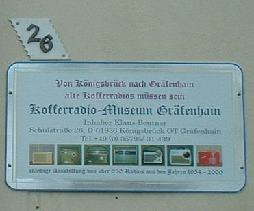 Gräfenhain, Kofferradio-Museum Schulstraße 26