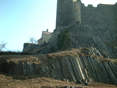 Stolpen, Basaltsäulen an der Burg