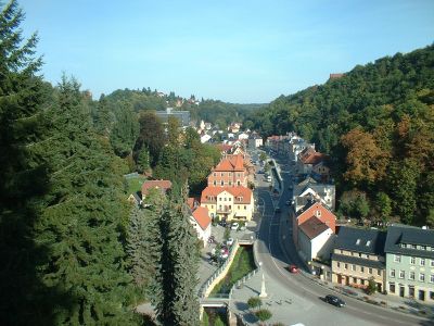 Blick vom Burgkeller auf Tharandt