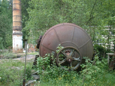 Kessel von der ehemaligen Stolpener Stadtmühle - Jockelmühle - Pappenfabrik
