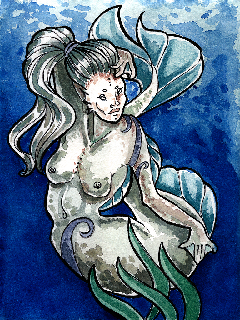 eine semi-monsterhafte Meerjungfrau